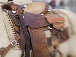 Tucson, Arizona: Ropes and equipment of rodeo competitor at the Tucson Rodeo