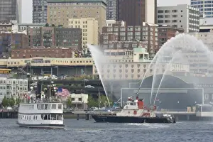 Tug Boat Prints: Tugboat races; historic steamboat Virginia V; fireboat Chief Sealth with monitor display