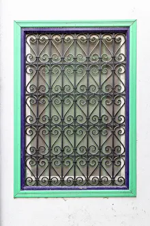 Tunis Prints: Tunis, Tunisia. Barred window on a house near the Tunis Souk