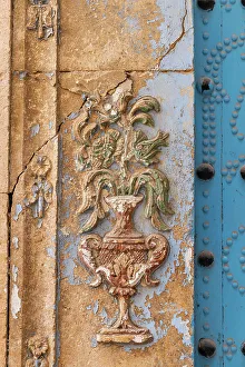 Pottery Prints: Tunis, Tunisia. Decorative tile work on a house near the Tunis Souk