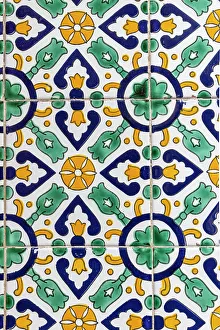 Decorative Prints: Tunis, Tunisia. Decorative tilework on a building in Tunis