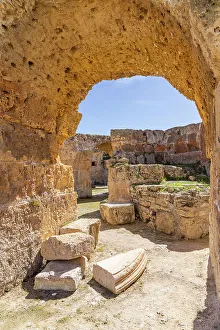 Roman Prints: Tunis, Tunisia. Roman ruins of the Baths of Antoninus in Carthage