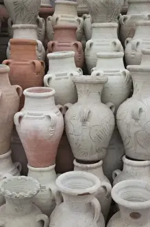 Pottery Prints: Tunisia, Cap Bon, Nabeul, biggest Tunisian ceramics center, pottery shop