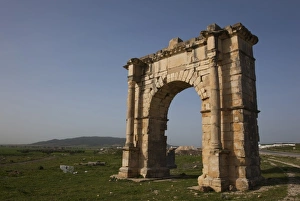 Images Dated 21st March 2010: Tunisia, Central Western Tunisia, Dougga, Roman-era arch on Route P5