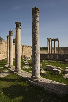 Ancient Site Prints: Tunisia, Central Western Tunisia, Dougga, Roman-era city ruins, UNESCO site, Temple