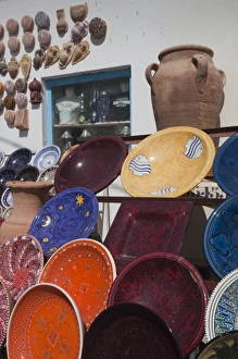 Images Dated 12th March 2010: Tunisia, Jerba Island, Guellala, locally produced pottery for sale
