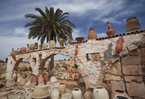 Images Dated 12th March 2010: Tunisia, Jerba Island, Guellala, locally produced pottery for sale