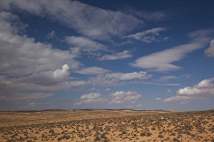 Tunisian Prints: Tunisia, Ksour Area, Beni Kheddache, desert landscape