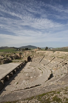 Tunisia, Northern Tunisia, Bulla Regia, ruins of underground Roman-era villas, theater