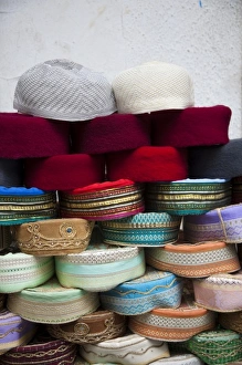 Medina Prints: Tunisia, Tunis, Medina, Grand Souq des Chechias, Chechia or Fez hats