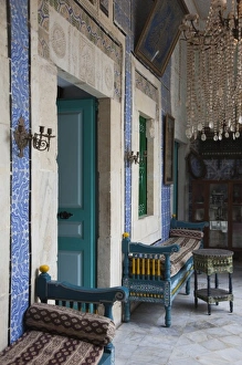 Sousse Prints: Tunisia, Tunisian Central Coast, Sousse, Museum Dar Essid interior, 19th century