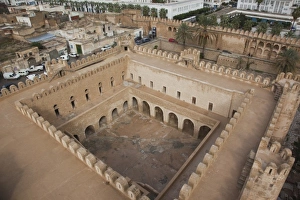 Tunisia, Tunisian Central Coast, Sousse, elevated view of the Ribat, 8th century