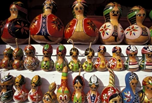 Figurine Prints: Turkey, Alanya. Dolls and figures made from gourds