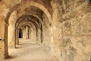 Theatre Prints: Turkey, Anatolia, Aspendos, second century Roman theatre, built by Emperor Marcus Aurelius