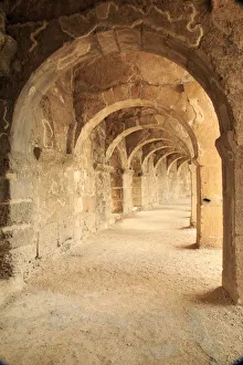 Theatre Prints: Turkey, Anatolia, Aspendos, second century Roman theatre, built by Emperor Marcus Aurelius