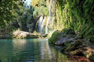 Turkey, Antalya Province, Antalya, KurA┬ƒunlu Waterfalls (KurA┬ƒunlu A┬×elalesi) is on one