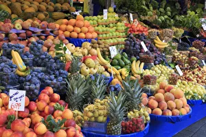 Istanbul Prints: Turkey, Istanbul, Kadikoy District, street market featuring a wide variety of fresh fruits