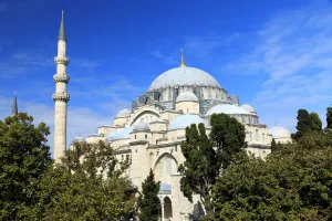 Istanbul Prints: Turkey, Istanbul, Suleymaniye Mosque complex (Suleymaniye Camii) is an Ottoman imperial