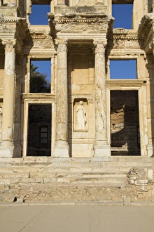 Images Dated 25th September 2014: Turkey, Izmir, Kusadasi, Ephesus. The library of Ephesus (Celsius) was built in 117 A