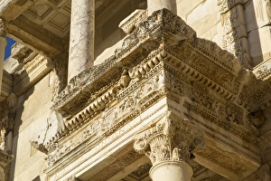 Images Dated 25th September 2014: Turkey, Izmir, Kusadasi, Ephesus. The library of Ephesus (Celsius) was built in 117 A