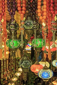 Images Dated 6th October 2015: Turkey, Marmara region, Bursa Provice, Bursa, colorful, glass mosaic lamps