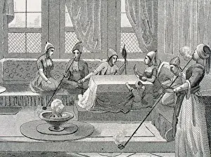 Tobacco Prints: Turkey. Ottoman Empire. Interior of a cafeteria where courtiers gathered to smoke the chibouk