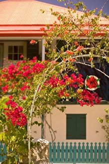 TURKS & CAICOS, Grand Turk Island, Cockburn Town Town flowered entranceway, Front