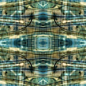 Abstract Prints: Turquoise, black and bronze metallic abstract