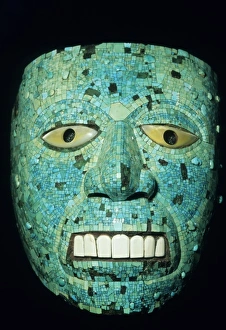 Mask Prints: Turquoise mask, Mixtec-Aztec, British museum
