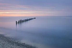 Twilight over Lake Superior seen from beach at Whitefish Point, Upper Peninsula, Michigan