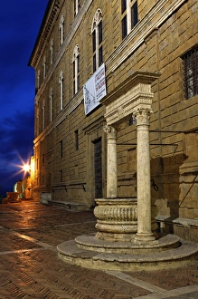 Pienza Prints: Twilight in Pienza, Italy, Tuscany