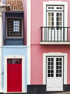 The typical facades of the houses in the historic center
