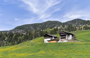 Images Dated 27th April 2012: Typical old Mountain Farms in South Tyrol. Europe, Central Europe, Italy, South Tyrol