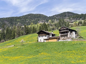 Images Dated 27th April 2012: Typical old Mountain Farms in South Tyrol. Europe, Central Europe, Italy, South Tyrol