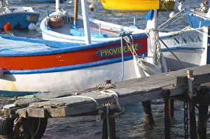 Images Dated 22nd March 2006: Typical Provencal fishing boats painted in bright colours white, blue, green red yellow