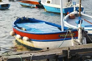 Images Dated 23rd March 2006: Typical Provencal fishing boats painted in bright colours white, blue, green red yellow