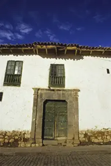 Cusco Prints: Typical Spanish colonial architecture near the Plaza de Armas