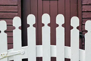 Shaker Village Prints: Typical white picket fence, Shaker Village of Pleasant Hill, Harrodsburg, Kentucky