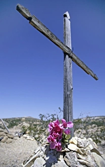 Luc Novovitch Prints: U. S. A. Texas, Big Bend National Park. Graves in the Terlingua ghost town cemetery
