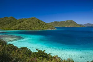 Images Dated 14th February 2017: U. S. Virgin Islands, St. John. Leinster Bay, elevated bay view