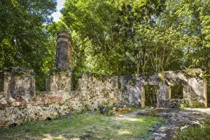 Images Dated 14th February 2017: U. S. Virgin Islands, St. John. Maho Bay, sugar mill ruins