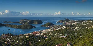 Images Dated 13th February 2017: U. S. Virgin Islands, St. Thomas. Elevated town view of Charlotte Amalie