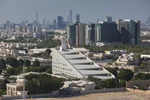 World Locations Prints: UAE, Abu Dhabi, Al Safarat Embassy Area, elevated city view