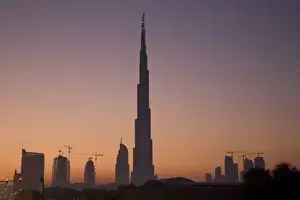 Tallest Prints: UAE, Dubai. Burj Dubai Hotel and surrounding buildings at sunrise