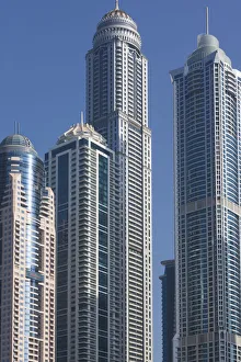Prints of UAE, Dubai, Dubai Marina, high rise buildings Images Dated 2018 June: UAE, Dubai, Dubai Marina, high rise buildings