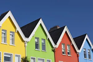 Irish Prints: UK, Northern Ireland, County Antrim, Whitehead, colorful houses