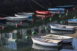 Irish Prints: UK, Northern Ireland, County Antrim, Portrush, harbor with boats