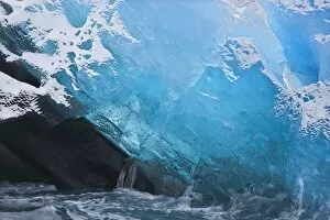 Images Dated 1st November 2007: UK Territory, South Georgia Island, Iris Bay. Close-up of blue ice of Herz Glacier