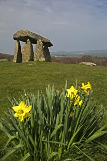 Images Dated 7th May 2015: UK, Wales, Newport. Pentre Ifan Cromlech, a well, preserved ancient burial chamber