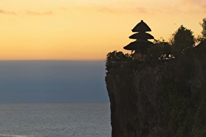 Indonesian Prints: Uluwatu Temple on the cliff, Bali island, Indonesia